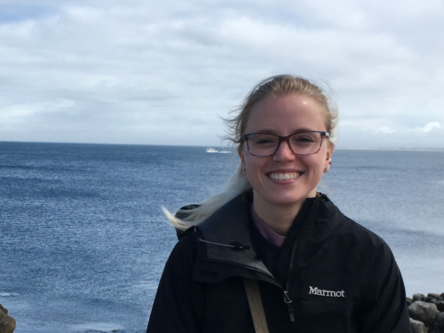 Nikki in front of the ocean