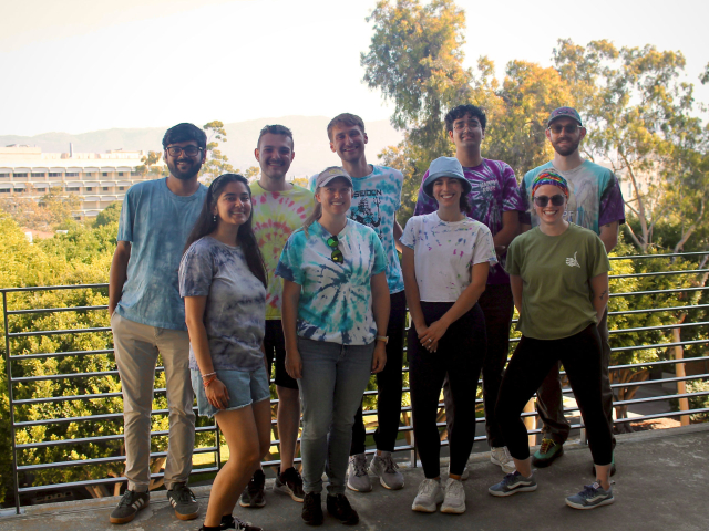 Pic of the Gardner Lab wearing tiedye