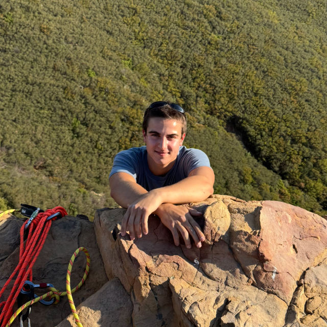 picture of Nat rock climbing